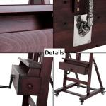 MEEDEN Extra-Large Art Painting Easel - Professional Artist Crank With Height Adjustable 71" to 98" - Heavy Duty Beech Wood Studio H Frame Stand for Painting Canvas up to 83"