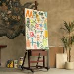 MEEDEN Extra-Large Art Painting Easel - Professional Artist Crank With Height Adjustable 71" to 98" - Heavy Duty Beech Wood Studio H Frame Stand for Painting Canvas up to 83"