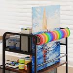 Art cart, 5 Tier Rolling Cart - Utility Cart with Storage Drawer and Wheels, Versatile Art & Craft Organizer for Home, Office, or Studio Ideal for Storing Brushes, Paints