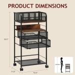 Art cart, 5 Tier Rolling Cart - Utility Cart with Storage Drawer and Wheels, Versatile Art & Craft Organizer for Home, Office, or Studio Ideal for Storing Brushes, Paints