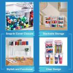 Sorbus 6-Piece Art Supply Storage Organizer Stackable Craft Storage with Hinged Lids Art, Yarn, Ribbon, Bead Organizers