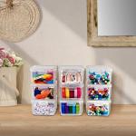 Sorbus 6-Piece Art Supply Storage Organizer Stackable Craft Storage with Hinged Lids Art, Yarn, Ribbon, Bead Organizers
