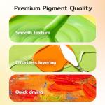 18 Colors Bulk Acrylic Paint Set (250 ml/8.45 oz Large Bottles), Non-Toxic for Kids & Adults, Acrylic Paint Bulk on Wood, Glass, Ceramic, Art Painting Supplies with Palette Knife & Art Sponge