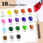 18 Colors Bulk Acrylic Paint Set (250 ml/8.45 oz Large Bottles), Non-Toxic for Kids & Adults, Acrylic Paint Bulk on Wood, Glass, Ceramic, Art Painting Supplies with Palette Knife & Art Sponge