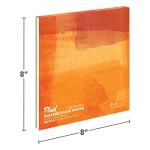 Fluid Watercolor Paper Block, 8 x 8 inches, 15 Sheets, 140 lb (300 GSM) Cold Press Pad for Artist Painting and Wet Media