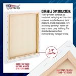 U.S. Art Supply 18 x 24 inch Stretched Canvas 12-Ounce Triple Primed, 3-Pack - Professional Artist Quality White Blank 3/4" Profile, 100% Cotton, Heavy-Weight Gesso - Acrylic Pouring, Oil Painting