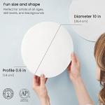ARTEZA Round Stretched Canvas, 10 Inch Diameter, Pack of 8, Blank White Canvas Boards for Acrylic, Oil and Gouache Painting