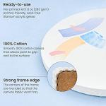 ARTEZA Round Stretched Canvas, 10 Inch Diameter, Pack of 8, Blank White Canvas Boards for Acrylic, Oil and Gouache Painting