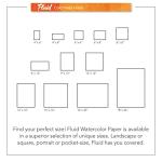 Fluid Watercolor Paper Block, 8 x 8 inches, 15 Sheets, 140 lb (300 GSM) Cold Press Pad for Artist Painting and Wet Media