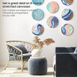 ARTEZA Round Stretched Canvas, 10 Inch Diameter, Pack of 8, Blank White Canvas Boards for Acrylic, Oil and Gouache Painting