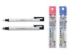 Tombow Mono Zero Eraser Set Includes Round & Square Eraser Holders (4 Total) & Refills (Choose Color) - Silver