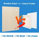Falling in Art Unfinished Birch Wood Canvas Panels Kit, 4 Pack of 11x14'' Studio 3/4'' Deep Cradle Boards for Pouring Art, Crafts, Painting and More