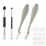 24pcs Blending Sponge Pen Set, Double Headed Drawing Art Blender Pencil with Sponge Head, Sketch Scrapers Blending Stump Tools Washable Sketch Rubbing Sponge for Highlight Shadow Detail