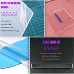 Swpeet 24Pcs Modeling Clay Sculpting Tools Kits, Painting Brush, Dual-Ended Design Pottery Tools, Ball Stylus Tool, Plastic Ball Rod Stylus Modeling Tools, Clay Roller, Clay Scarper for Modeling Clay