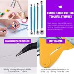 Swpeet 24Pcs Modeling Clay Sculpting Tools Kits, Painting Brush, Dual-Ended Design Pottery Tools, Ball Stylus Tool, Plastic Ball Rod Stylus Modeling Tools, Clay Roller, Clay Scarper for Modeling Clay