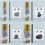 HAUSTGO 100PCS/PACK Willow Charcoal Sticks - Natural Willow Charcoal for Artists, Beginners, or Students of All Skill Levels - Perfect for Drawing and Sketching