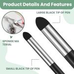 4 Pcs Oil Pastel Blending Tools Artist Double Headed Washable Rubbing Sponge Brush Drawing Sketch Reusable Blending Stump Art Blender Tool for Highlight Shadow Detail Correcting School Student
