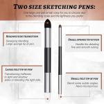 Kosiz Blending Sponge Pen Double Headed Rub and Buff Washable Rubbing Sponge Brush Sketch Wipe Reusable Blending Stump Drawing Art Blenders for Artist Highlight Shadow Tool(White,Black,2 Pcs)