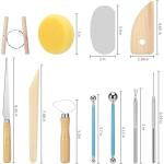 Blisstime 18PCS Clay Sculpting Tools, Basic Clay Pottery Carving Tool Kit with Wooden Handles and Tool Bag