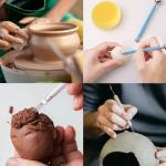 Blisstime 18PCS Clay Sculpting Tools, Basic Clay Pottery Carving Tool Kit with Wooden Handles and Tool Bag