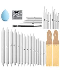 Mr. Pen- Blending Stump, 33 pcs, Blending Stumps for Drawing, Shading Pencils for Sketching, Blending Pencil, Tortillions, Sandpaper Sharpeners, Pencil Extension Tool, Kneaded Eraser, Rub Sponge