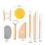 S & E TEACHER'S EDITION 8 Pcs Pottery & Clay Sculpting Tools, Double-Sided, Smooth Wooden Handles.