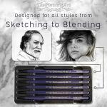 ThePortraitArt Artist Woodless Pure Charcoal Pencils - Ultra Soft and Dark – 6pc Set Equivalent to 28+ Regular Pencils – Smooth Consistency on All Drawing Papers