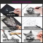 HIFORNY 100 PCS Drawing Set Sketching Kit,Sketch Pencils Art Supplies with Graphite,Charcoal,Blending Tools & Accessories,Portable Zippered Travel Case for Artists & Beginners