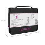 HIFORNY 100 PCS Drawing Set Sketching Kit,Sketch Pencils Art Supplies with Graphite,Charcoal,Blending Tools & Accessories,Portable Zippered Travel Case for Artists & Beginners