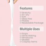 BOHS White Modeling Foam Clay Lite - 500 Grams, Squishy,Soft, Air Dry -for Flower Mirror,Cosplay,Fake Bake, Slime Supplies- 1.1 Lbs