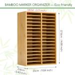 MEEDEN Bamboo Marker Organizer for Desk: Holds 224 Pens with 32 Compartments- Art Supply Storage & Holder for Alcohol Markers，Pens，Pencils