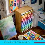 MEEDEN Bamboo Marker Organizer for Desk: Holds 224 Pens with 32 Compartments- Art Supply Storage & Holder for Alcohol Markers，Pens，Pencils