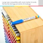 MEEDEN Bamboo Marker Organizer for Desk: Holds 224 Pens with 32 Compartments- Art Supply Storage & Holder for Alcohol Markers，Pens，Pencils