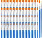 AROIC Paint Brushes Set,110 Pcs Flat & Fine Nylon Acrylic Brushes Bulk for Oil Watercolor Canvas Artist Professional Painting Kits Small Paint Brush for Classroom ﻿Miniature Detailing & Rock Painting