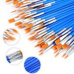 AROIC Paint Brushes Set,110 Pcs Flat & Fine Nylon Acrylic Brushes Bulk for Oil Watercolor Canvas Artist Professional Painting Kits Small Paint Brush for Classroom ﻿Miniature Detailing & Rock Painting