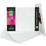 ARTEZA Canvas Boards for Painting, 12 x 16 Inches, Pack of 14, Blank White Canvas Panels for Acrylic, Oil and Gouache Painting