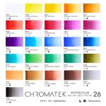 CHROMATEK Watercolor Paint Set - 62 Piece Kit for Adults, Beginner & Professional Artists - 26 Tubes (12ml), 25 Pages Sketch Pad, 8 Painting Brushes, Aquapen, Palette, Masking Tape - Art Supplies