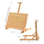 MEEDEN Large Drawing Board Easel, Solid Beech Wooden Tabletop H-Frame Adjustable Easel Artist Drawing & Sketching Board for Artists, Teens & Painters, Holds Canvas up to 23" high