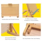 MEEDEN Large Drawing Board Easel, Solid Beech Wooden Tabletop H-Frame Adjustable Easel Artist Drawing & Sketching Board for Artists, Teens & Painters, Holds Canvas up to 23" high