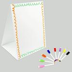 Magnetic Tabletop Desktop Easel &Whiteboard with Bonus 8X Dry Erase Markers. Double Sided and Self-Standing (16” X 12.5”)