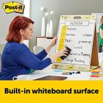 Post-it Super Sticky Portable Tabletop Easel Pad w/ Dry Erase Panel, Great for Virtual Teachers and Students, 20x23 Inches, 20 Sheets/Pad, 1 Pad, Built-in Stand (563DE)
