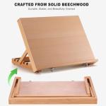 Tabletop Easel for Painting, 16.5"x12" Adjustable Portable Beechwood Drawing Board with Detachable Strap, Art Easel Includes Art Painting Papers, Sketch Papers and Masking Tape, Ideal for Diamond Art
