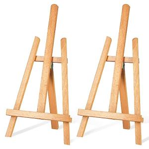 STARHOO 16 Inch Tabletop Easel Stand for Painting Canvas Table Top Easels for Display Wooden Small Easels Portable Photo Picture Sign Holder (2 Pack)