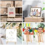 ESRICH 10pcs 17 Inch Tabletop Easels,Wood Easel for Painting,Tripod, Paint Party Easel, Kids Student Desktop Easel for Painting,Paint Easel for Canvas Paint