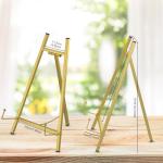 16" Large Metal Table Top Easel Gold Tabletop Easel Picture Stand Mirror Table Top Easels for Display Photo Frame Heavy Duty Plate Art Display Stand for Sign Tabletop Wedding Frame Stands with Tray