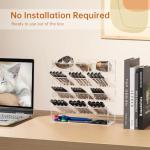 BEYGORM Acrylic Vertical Marker Organizer for 150 Markers with 13 Compartments, Clear Angled Pen & Pencil Holder, Large Desk Stationery & Art Supply Storage for Office & School (10.2 x 9.8 x 4 Inch)