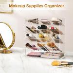 BEYGORM Acrylic Vertical Marker Organizer for 150 Markers with 13 Compartments, Clear Angled Pen & Pencil Holder, Large Desk Stationery & Art Supply Storage for Office & School (10.2 x 9.8 x 4 Inch)