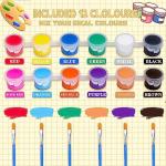 280 Pcs Washable Acrylic Paint for Kids Arts and Crafts, 20 Gouache Watercolor Paint Sets of 12 Colors for Party Classroom Painting Supplies, 20 Flat and 20 Pointed Brushes