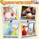 280 Pcs Washable Acrylic Paint for Kids Arts and Crafts, 20 Gouache Watercolor Paint Sets of 12 Colors for Party Classroom Painting Supplies, 20 Flat and 20 Pointed Brushes