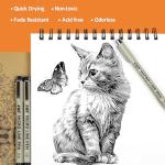 XWT 12+1 Fineliner Drawing Art Pens, Black Waterproof Pigment Ink Set for Artists, Sketching, Manga, Watercolor, Calligraphy, and Detail Outlining Archival Quality Inking Markers